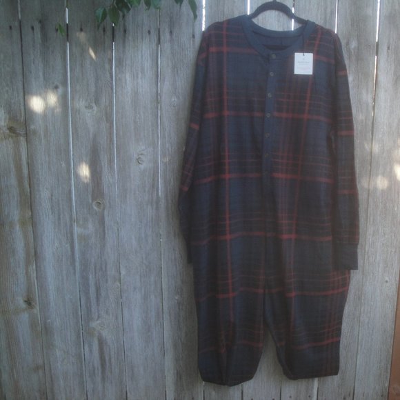 Hearth & Hand Onesie Magnolia Plaid Winter Christmas Pajamas Snap Front XXL NEW - Picture 10 of 10